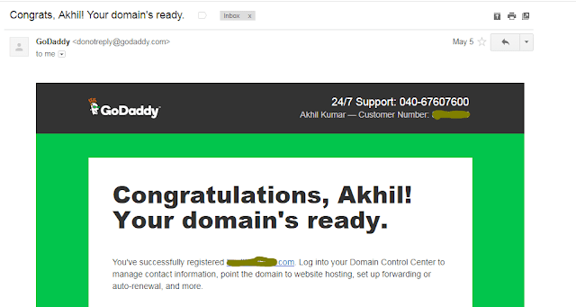 congratulations your domain's ready