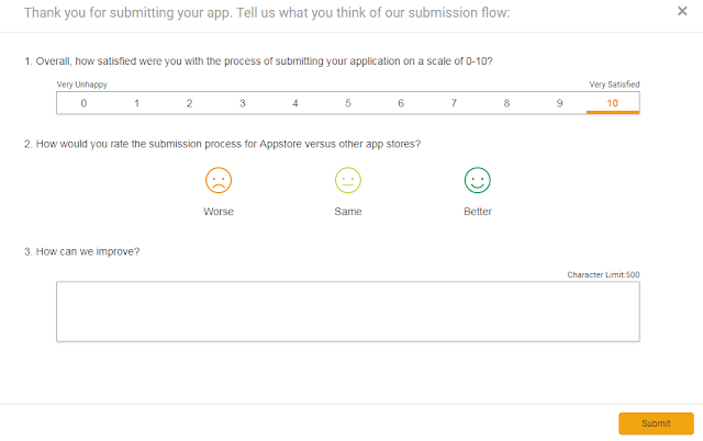 rating of App submission process