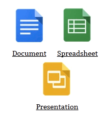 Image of Google drive gadget with excel , doc and PPT icons