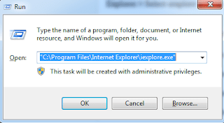 Shortcuts to Open Internet Explorer From Run