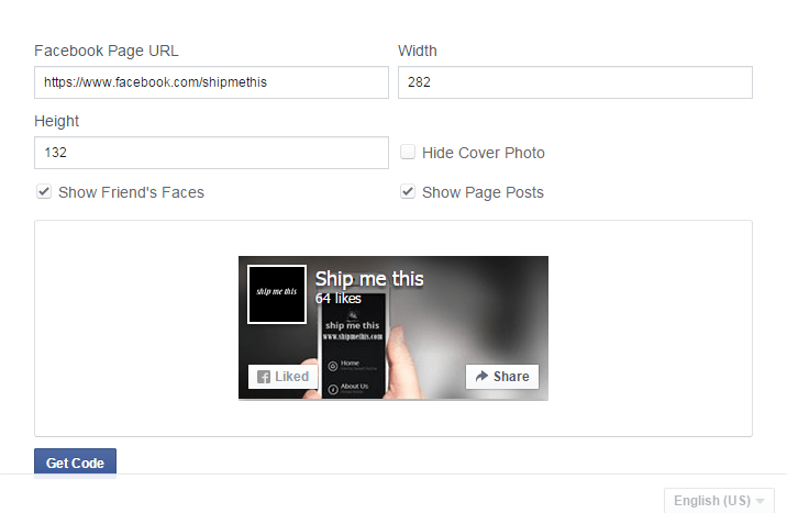 FB developers Page plugin page