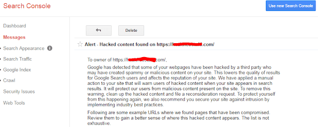 Hacked Content Found in Google Search Console
