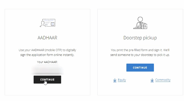 Choose Aadhar to sign online on equity and commodity