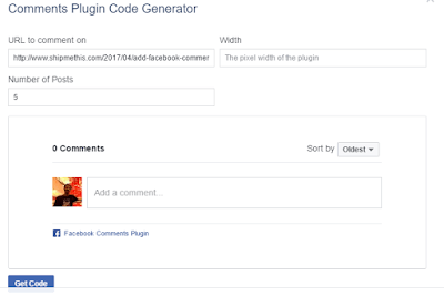 Comments plugin code generator facebook