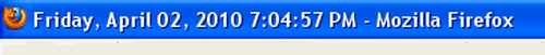 Date and Time in mozilla browser Title Bar blogger blog