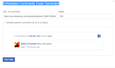 Facebook Embedded Comments Code Generator
