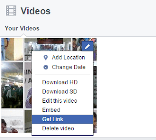 Facebook for embedded video get link