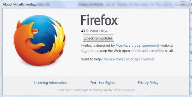 Mozilla Firefox about page