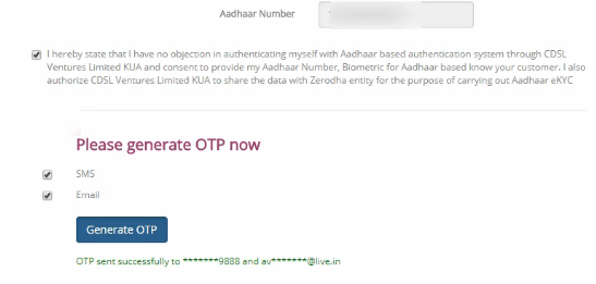 Generate OTP and Enter it