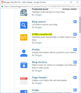 HTML add a gadget in layout of blogger