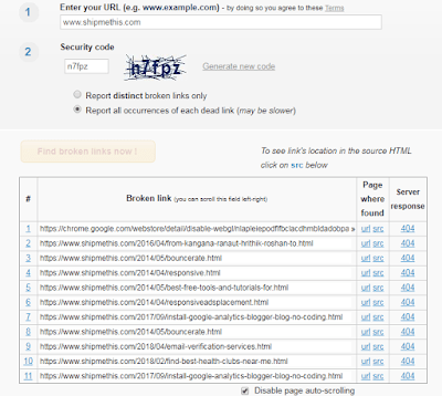 Google Webmaster Tools Broken Link Checker