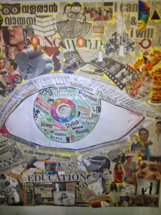 Shape of the eye made in collage
