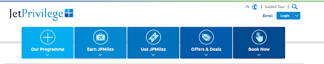 Jet Airways JP miles Website Home Page