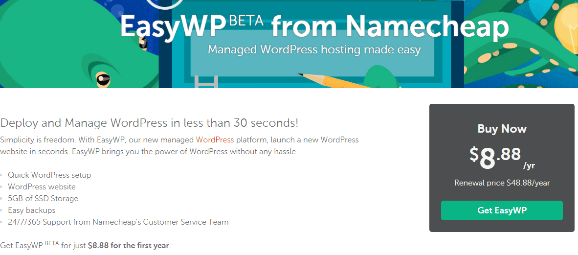 NameCheap cheap wordpress development hosting