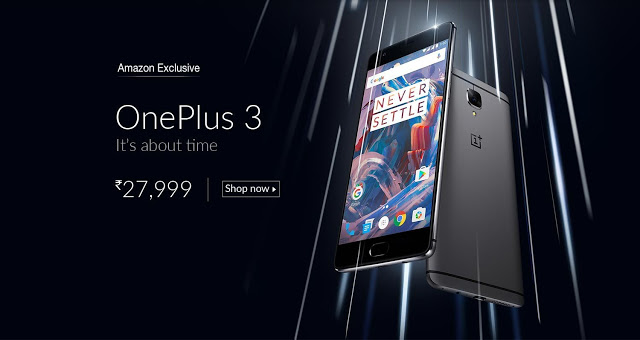 One Plus 3 Plus 6 GB RAM For Shipping in Amazon