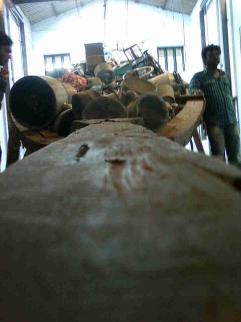 Boat with waste parts