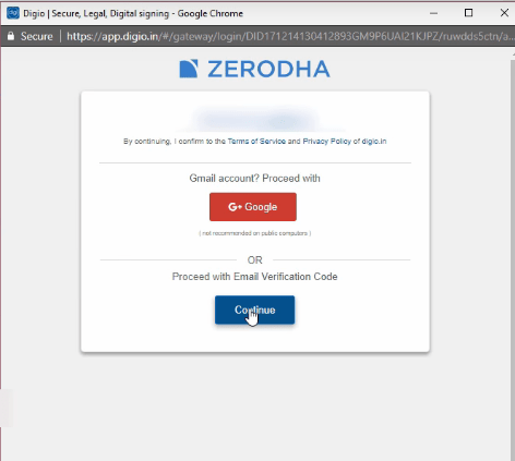 Proceed with Email Verification Code