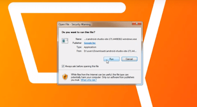 run the installer of Android Studio