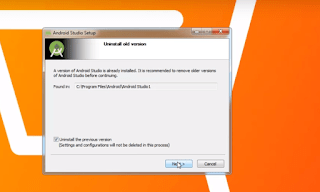 Uninstall older versions of Android Studio