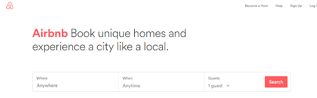 airbnb homepage