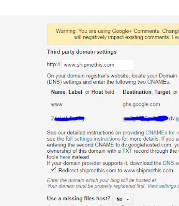 blogspotBhostingBprovideBcnameBandBnameserver