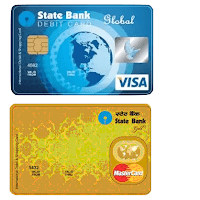 SBI debit cards. Global Visa, MasterCard