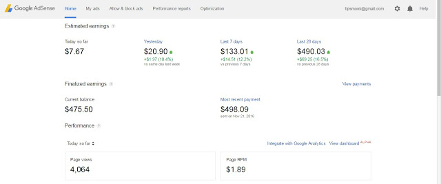 Updated earnings and traffic