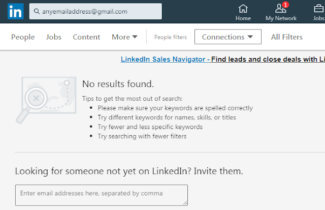 find Linkedin accounts with email addresses