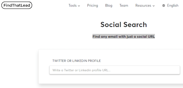 findthatlead Social Search tool to Find any email with just a social URL