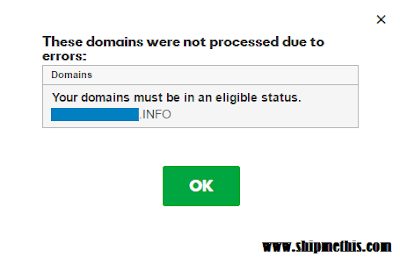 godaddy domain forwarding error screenshot