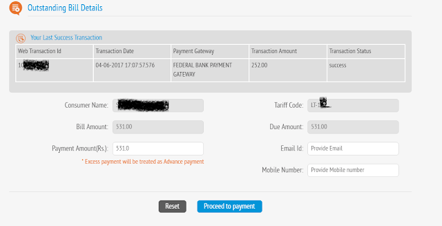 kseb online electricity bill payment portal image