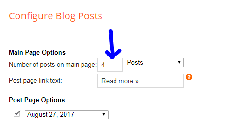 number of posts in homepage