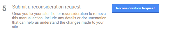 Reconsideration request in Google Search Console