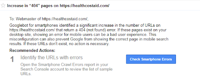 Increased Crawl Errors 404 Not Found Requests Means
