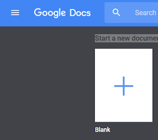 select a google doc document black page