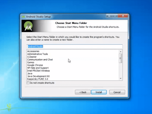 select next on choose start menu folder