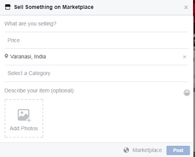 sell things online via Facebook market place