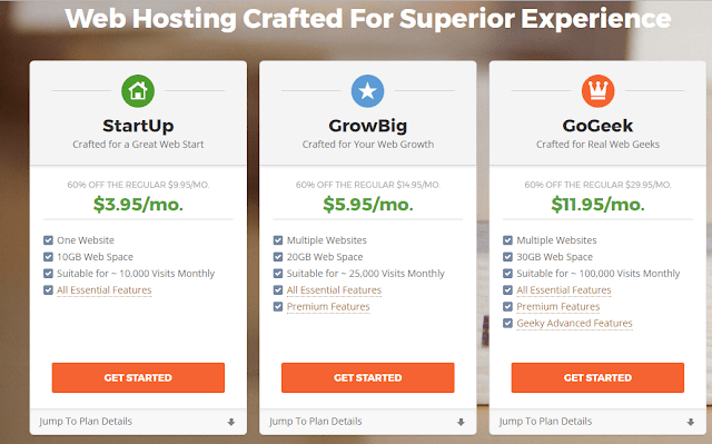 siteground all web hosting plans