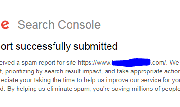 spamBreportBsubmittedBsuccessfullyBemailBmessageBfromBGoogle