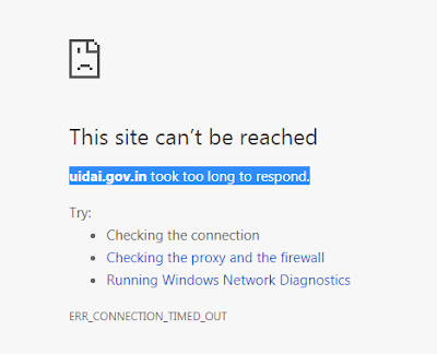 uidai.gov.in took too long to respond