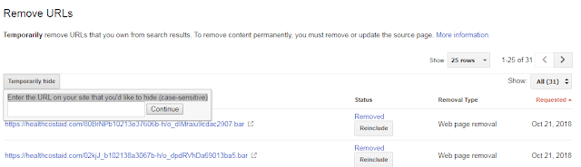 Remove URLs from the index with the Google Search Console