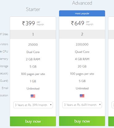 webBhostingBplansBstarterBadvancedBbusinessBblueBhost