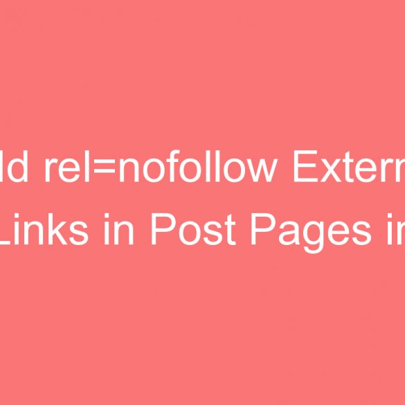 add relnofollow external links in post pages in wordpress