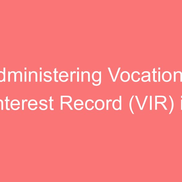administering vocational interest record vir in kashmir