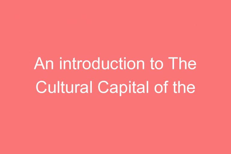 an introduction to the cultural capital of the world india