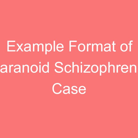 example format of paranoid schizophrenia case study