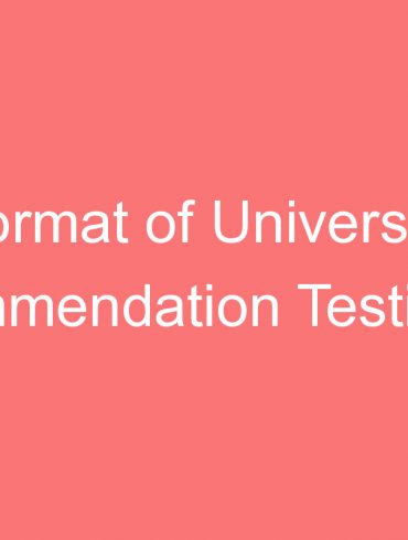 format of university recommendation testimonial letter