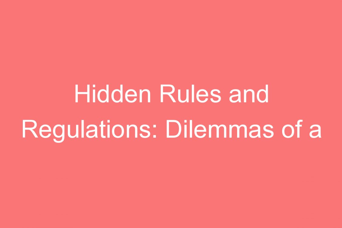 hidden rules and regulations dilemmas of a social worker in the work environment