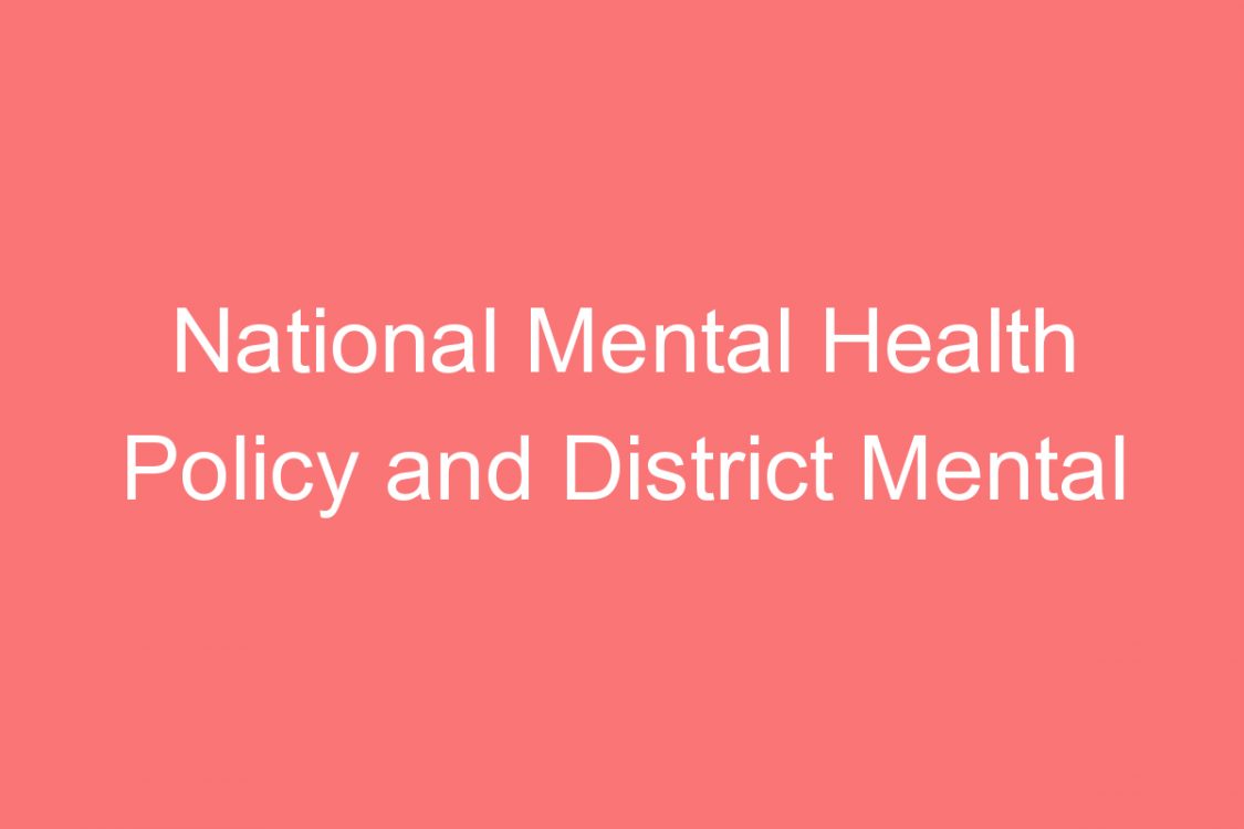 national mental health policy and district mental health program in india