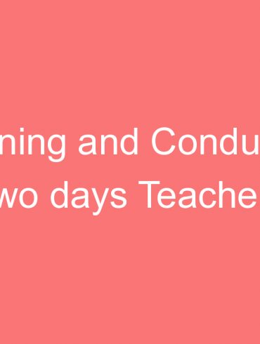planning and conducting two days teachers training program in kashmir india